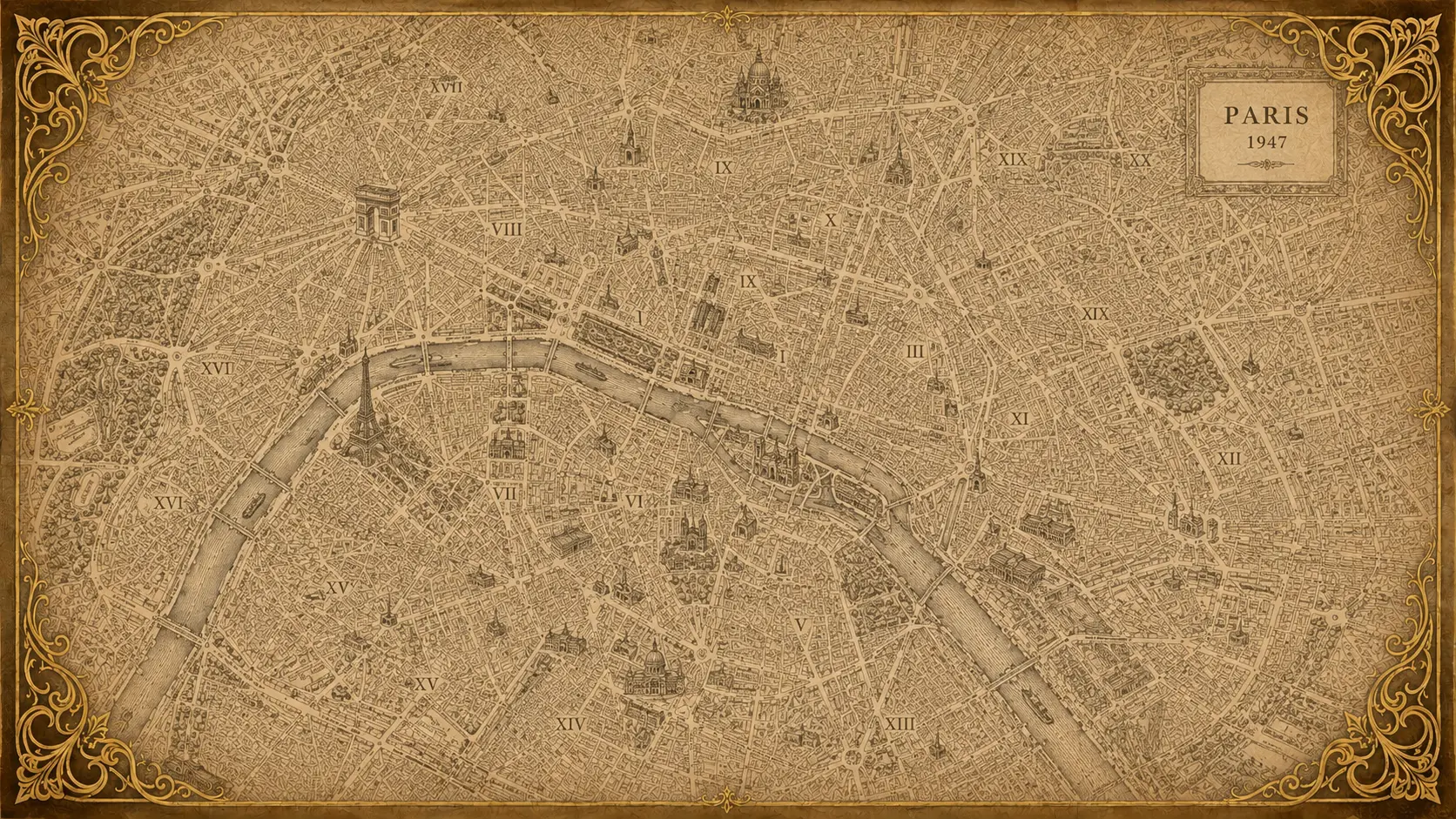 Carte de Paris 1947