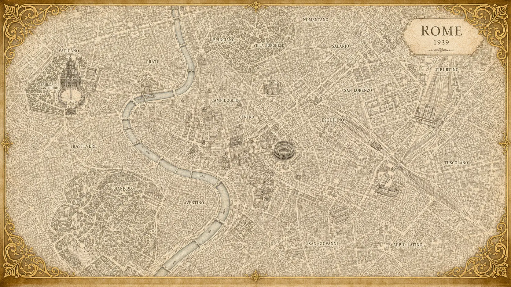 Carte de Rome 1939